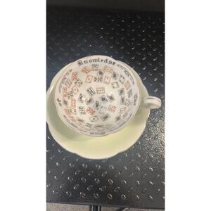 1312. Ainsley Cup of Knowledge playing card Teacup and Saucer